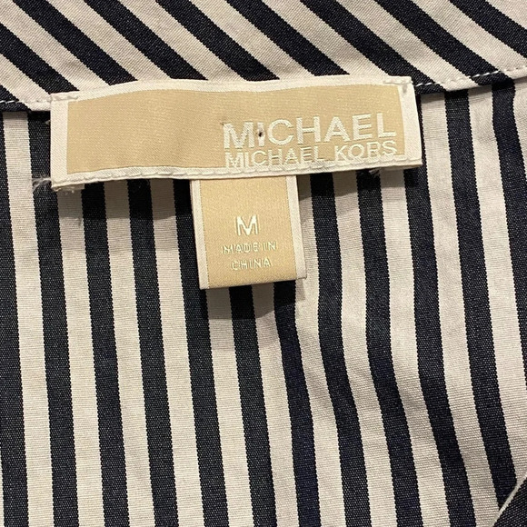 Michael Kors Cotton Striped Faux-Wrap Dress 16319 - Picture 10 of 14